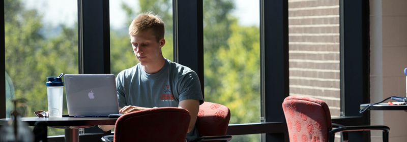 Student at computer