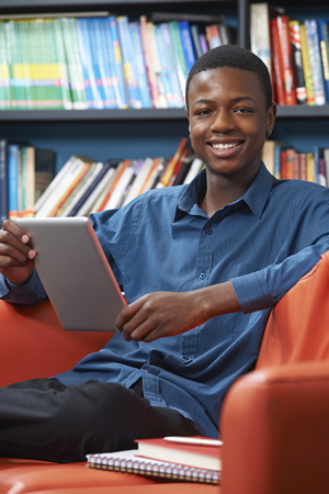 Student with tablet